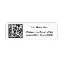 Search for r monogram return address labels Letter