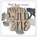 Search for wild one safari animals birthday stickers Zoo