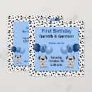 Recherche de twins 1ans anniversaire invitations Bleu