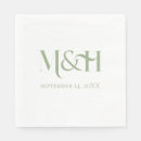 Search for sage green wedding napkins Text based