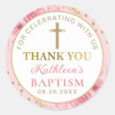 Search for baptism pink stickers Baptism thank you