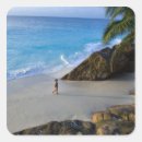 Search for footprints in the sand stickers Tropical