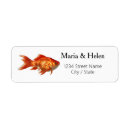 Search for goldfish return address labels Cute