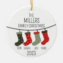 Search for sock ornaments Family of four
