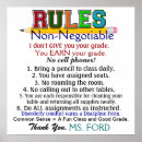 Search for back to school classroom posters Rules