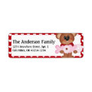 Search for cute teddy bear return address labels Pink
