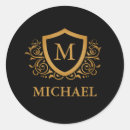 Search for black and gold initial stickers Letter