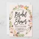 Search for feather bridal shower invitations Bohemian