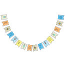 Search for orange and blue bunting flags Birthday