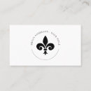 Search for lying business cards Fleur de lys
