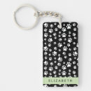 Search for puppy paw keychains Black and white