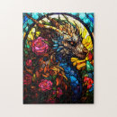 Search for stained glass flowers puzzles Colourful