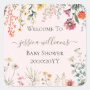 Search for pastel pink baby shower stickers Baby in bloom