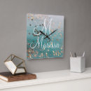 Search for gold and teal clocks Trendy
