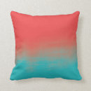Search for teal and coral pillows Ombre