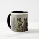 Search for illustration of a cat mugs Music