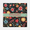Search for black floral pattern magnets Girly