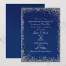 Search for navy and silver wedding invitations Damask