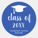 Search for blue and white graduation stickers Graduate