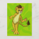Recherche de lion mignon cartes postales Dessin animé
