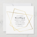 Search for gold geometric frame wedding invitations Simple