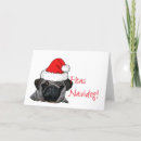 Search for black pug christmas cards Santa