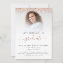 Search for rose gold glitter graduation invitations Modern