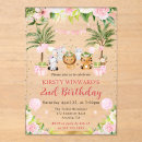 Search for animal birthday invitations Pink
