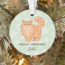 Search for orange cat ornaments Meowy christmas