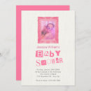 Search for baby photo frame invitations Pink