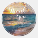Search for sunset beach wedding stickers Thank you