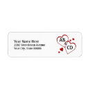 Search for two hearts return address labels Marriage