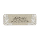 Search for burlap lace return address labels Elegant