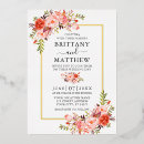 Search for gold and coral wedding invitations Vintage
