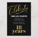 Search for black and gold 18th birthday invitations Modern