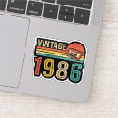 Search for made in 1986 stickers Vintage
