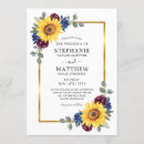 Search for sunflower and burgundy wedding invitations Floral