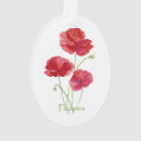 Search for poppy flower ornaments Watercolor