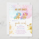 Search for watercolor gender reveal invitations Gold glitter