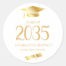 Search for diploma and cap stickers Metallic gold