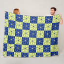 Search for navy blue and yellow blankets Floral