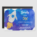Search for rocket ship birthday invitations Watercolor