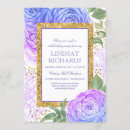 Search for purple gold birthday invitations Elegant