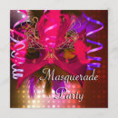 Search for black purple masquerade party invitations Red