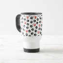 Search for red black travel mugs Pattern of paws