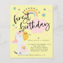 Search for unicorn 1st birthday invitations Stars