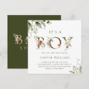 Search for square horizontal baby shower invitations Greenery