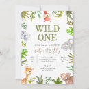 Search for wild one safari birthday invitations Tropical greenery birthday