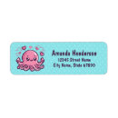 Search for teal heart return address labels Pink