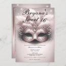 Search for pink gold masquerade party invitations Elegant